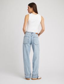 Jean wide leg à revers