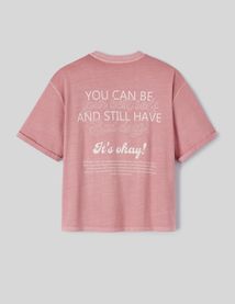 T-shirt d&eacute;lav&eacute; imprim&eacute;