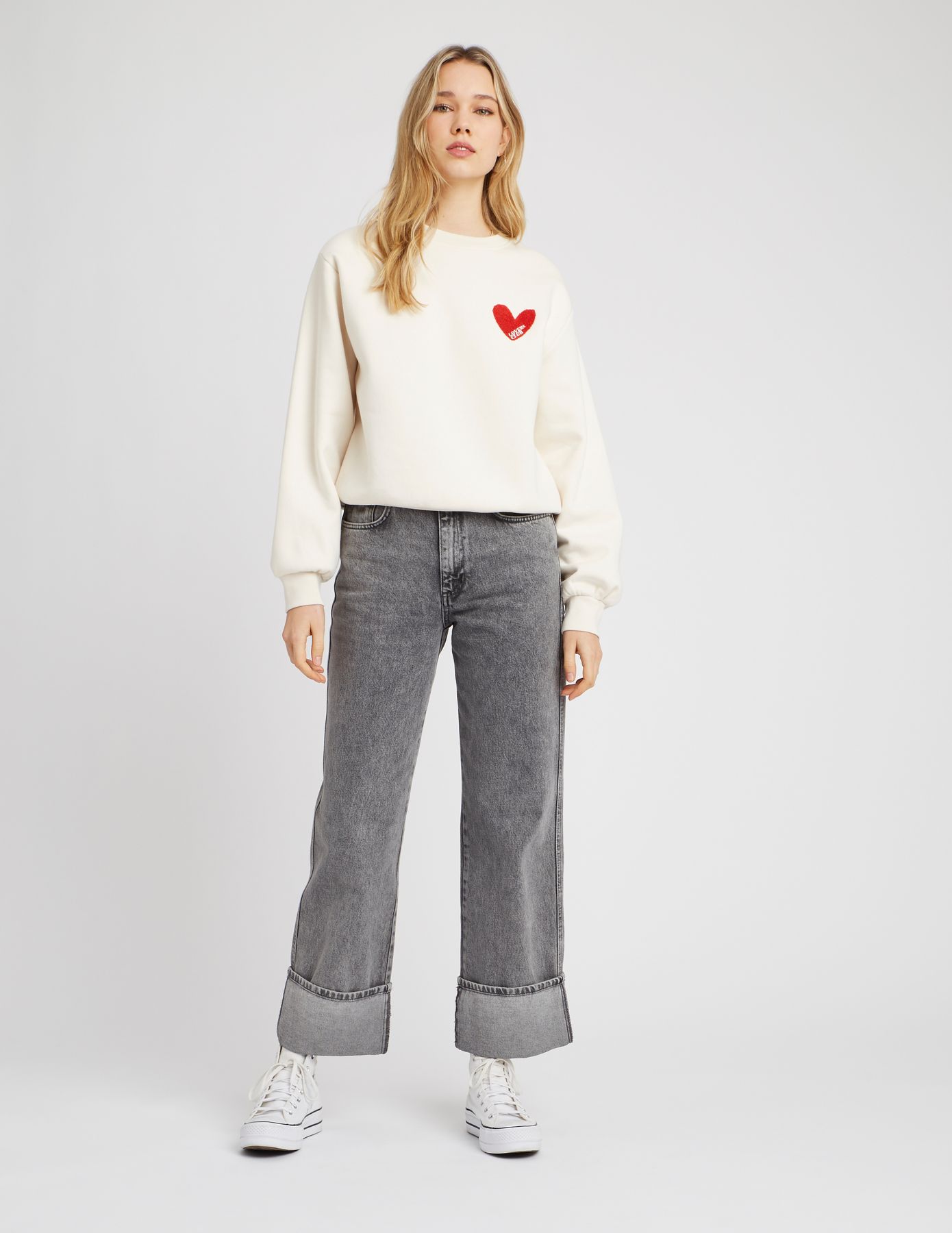Sweat brodé patch bouclette