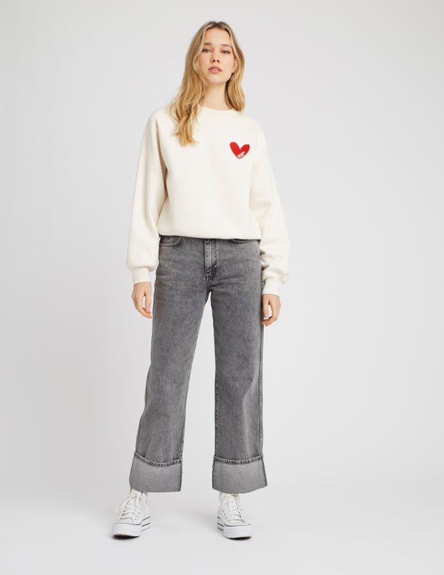 Sweat brodé patch bouclette