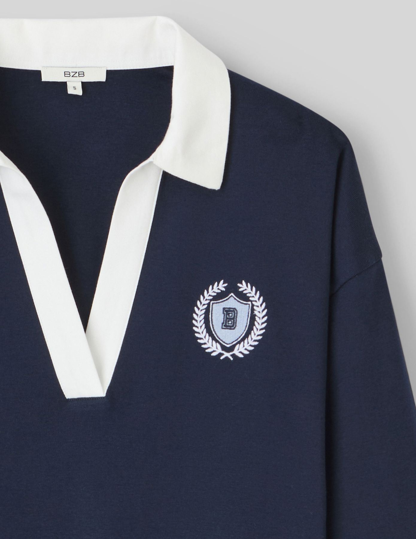 T-shirt col polo broderie poitrine