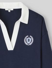 T-shirt col polo broderie poitrine