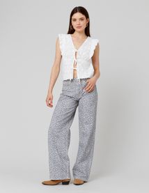 Top à nouer broderie 3D