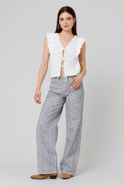 Top à nouer broderie 3D
