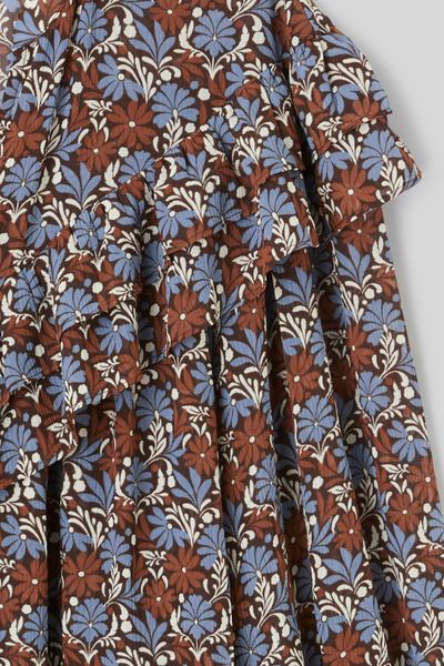 Blouse imprim&eacute;e volant&eacute;e