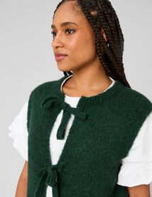 Gilet sans manches &agrave; n&oelig;uds