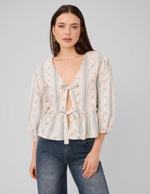 Blouse imprim&eacute;e &agrave; nouer