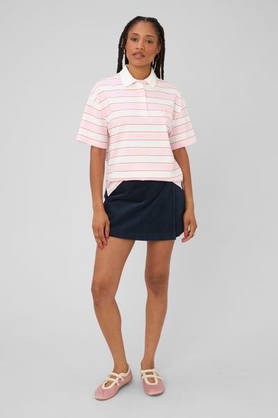 Polo ray&eacute; manches courtes