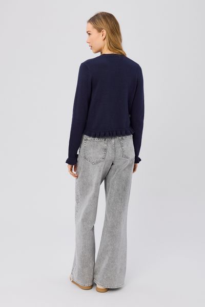 Gilet boutonn&eacute; &agrave; volants