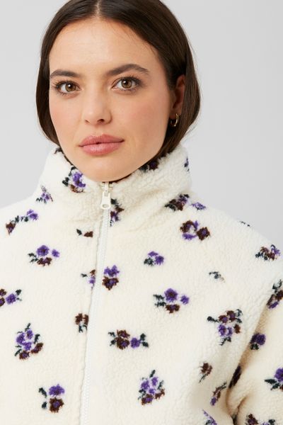 Blouson sherpa imprimé réversible