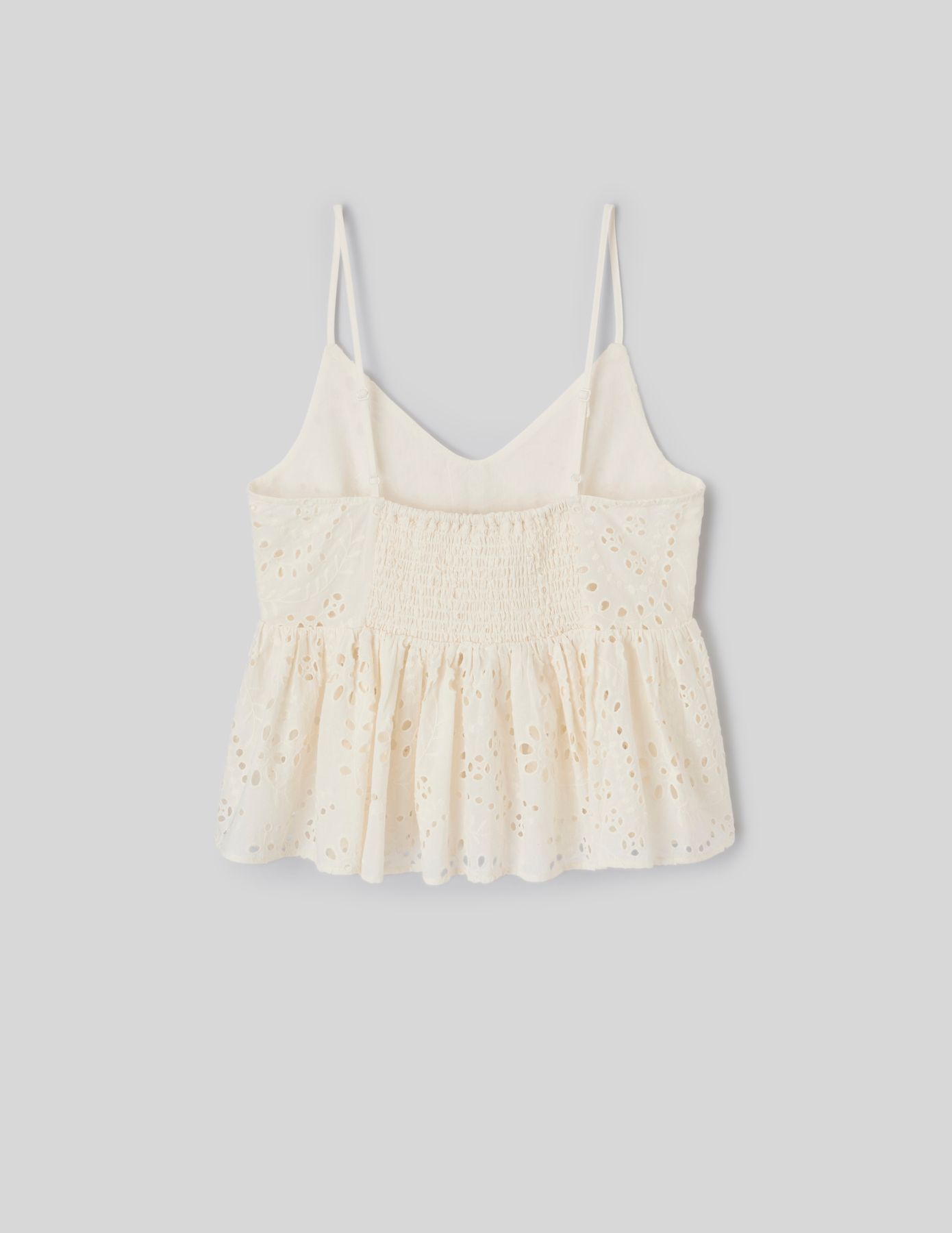 Top fines bretelles en broderie anglaise