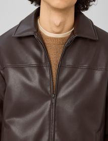 Blouson zipp&eacute; tissu enduit