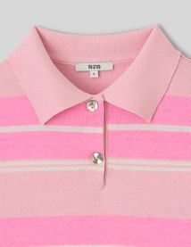 Polo ray&eacute; en maille