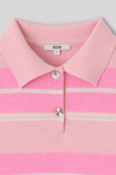 Polo ray&eacute; en maille