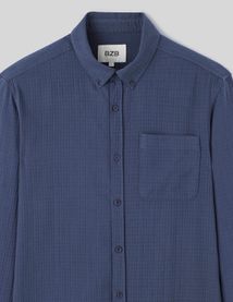 Chemise texturée unie droite