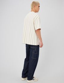 T-shirt broderie poitrine rayé