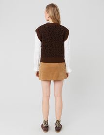 Pull sans manches léopard