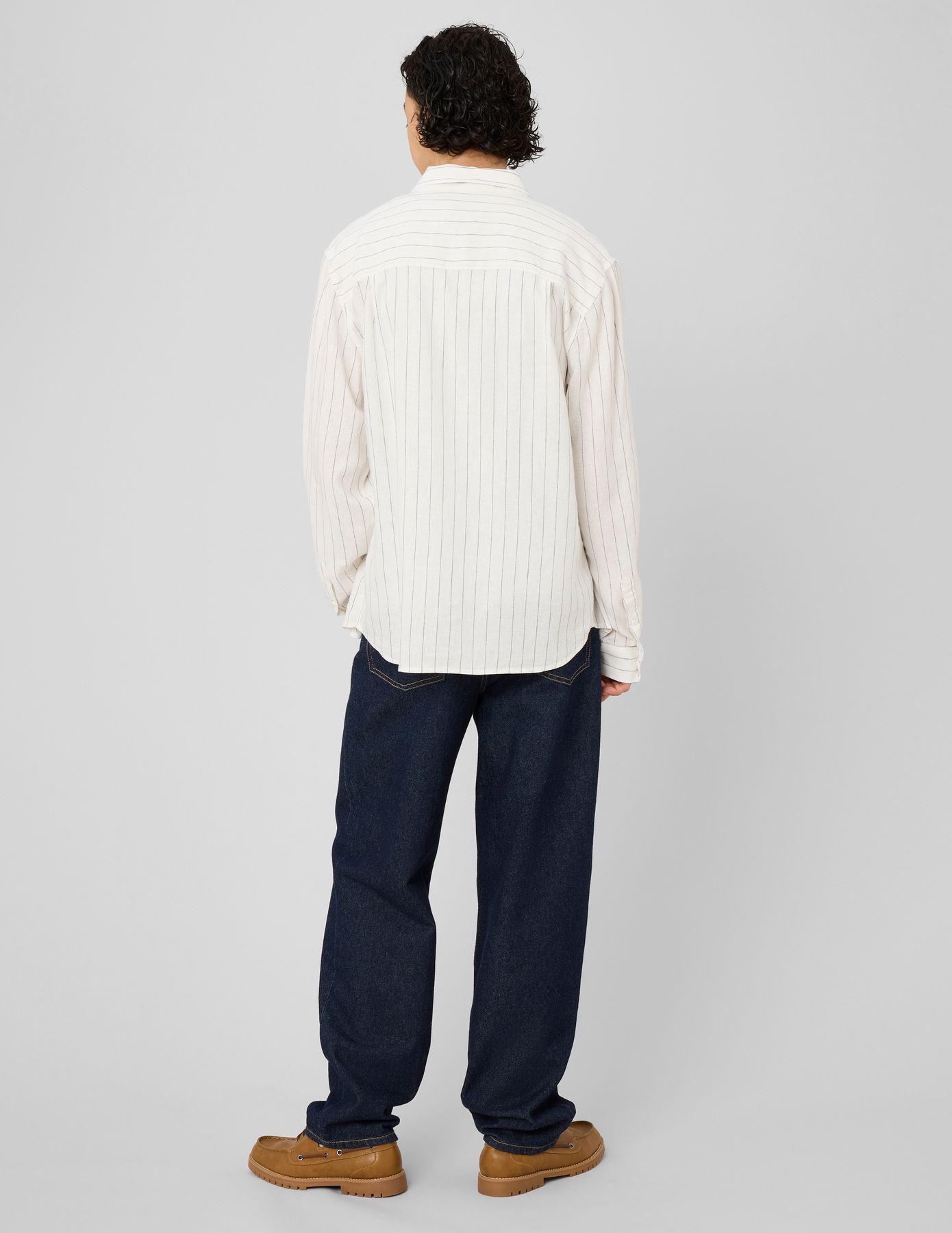 Chemise manches longues ray&eacute;e viscose lin