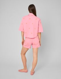 Veste en twill brod&eacute;e