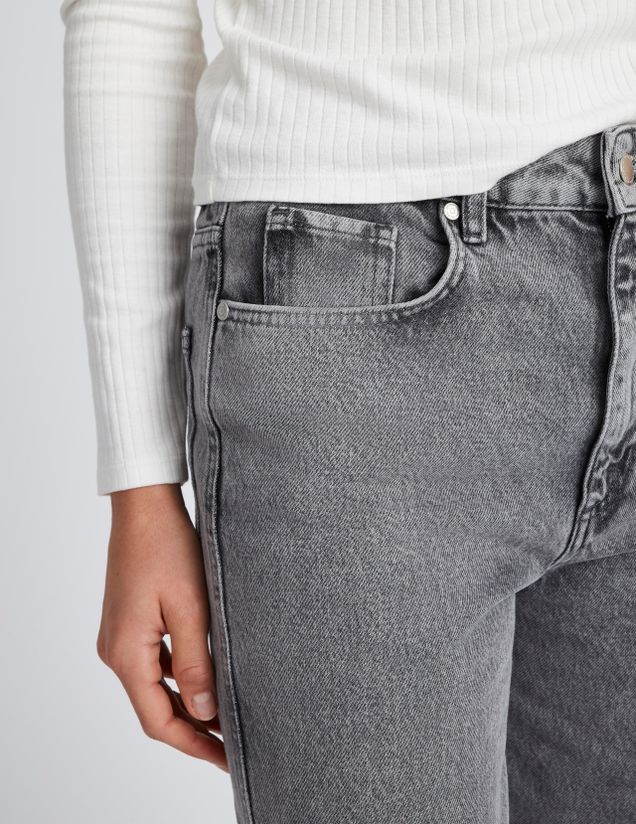 Jean wide leg à revers