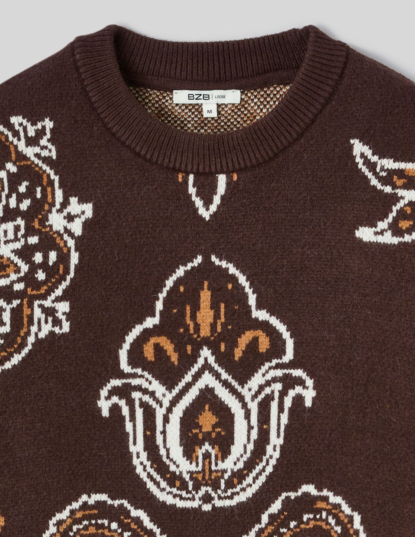 Pull jacquard fleurs
