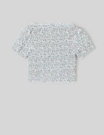 Top smock&eacute; &agrave; imprim&eacute;