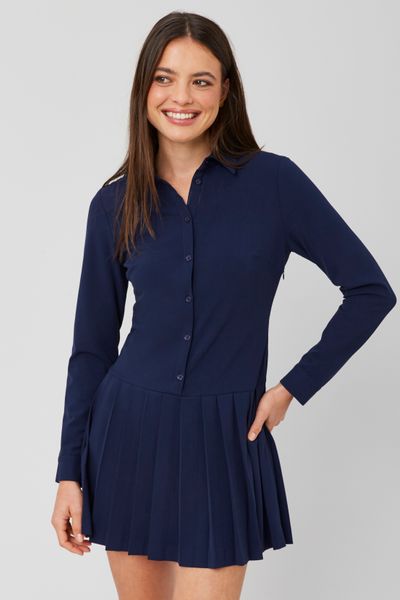 Robe chemise plissée