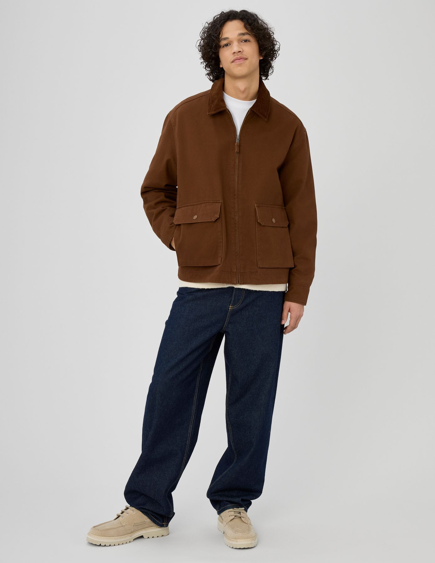 Veste zippée col velours