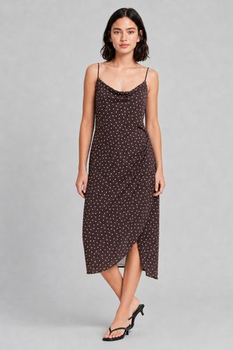 Robe longue imprim&eacute;e pois