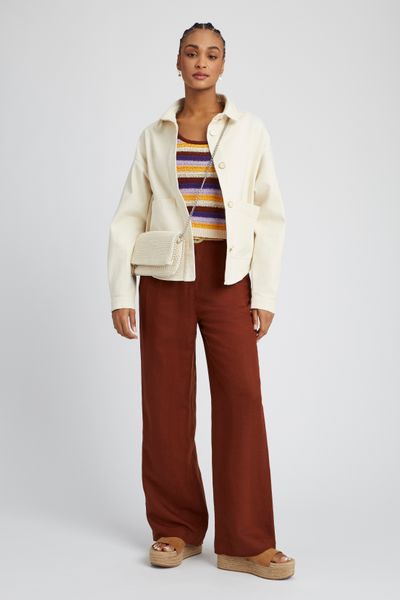 Veste en jean boutons dor&eacute;s