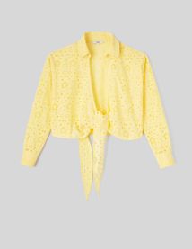 Chemise à nouer en broderie anglaise