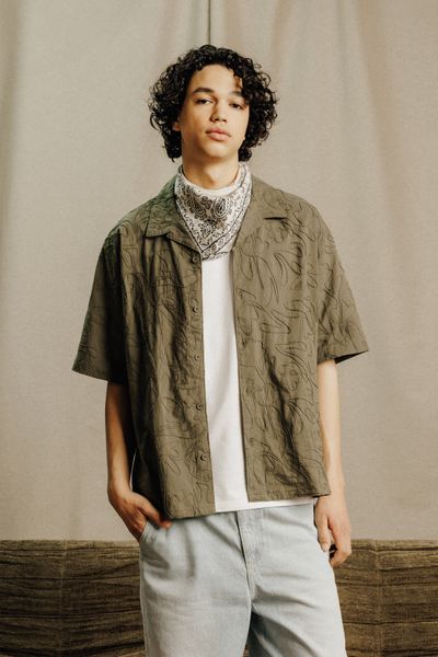 Chemise manches courtes brodée