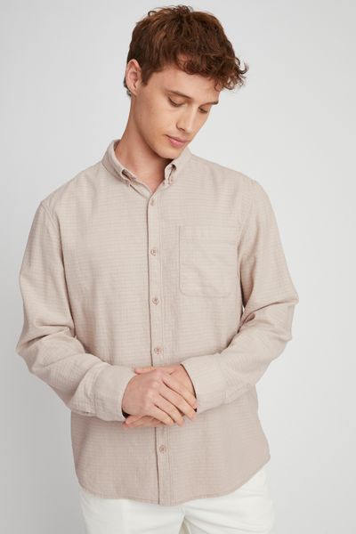 Chemise texturée unie droite