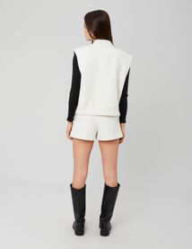 Short en tweed &agrave; sequins