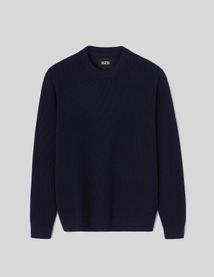 Pull col rond maille côtelée