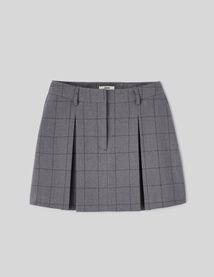 Jupe short plissée à carreaux