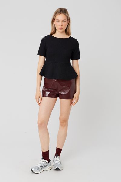 T-shirt peplum en tweed