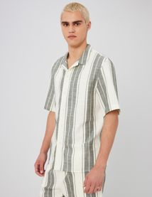 Chemise manches courtes rayées chevron