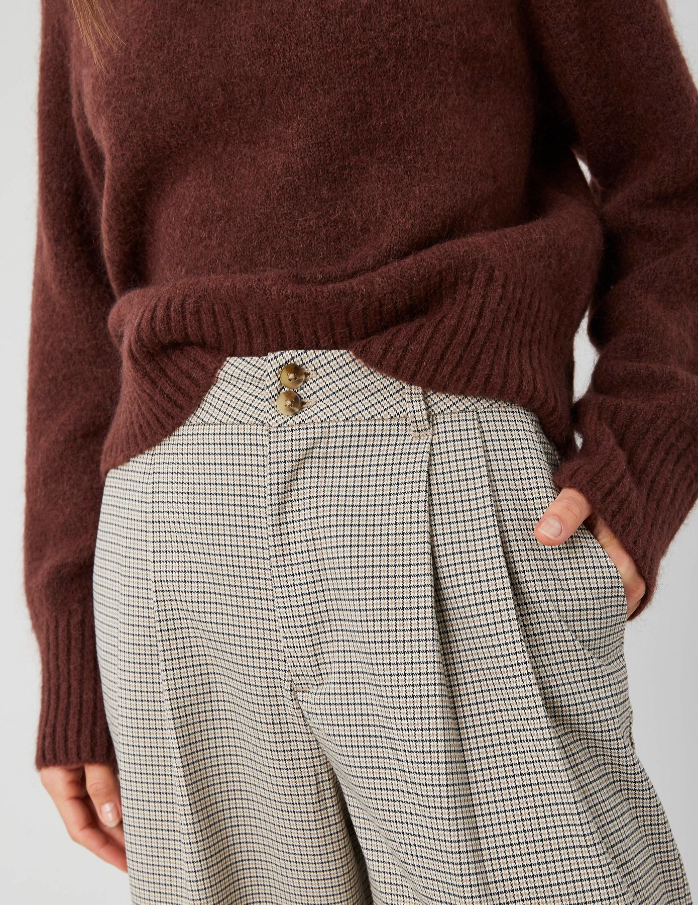 Pantalon carreaux à pinces