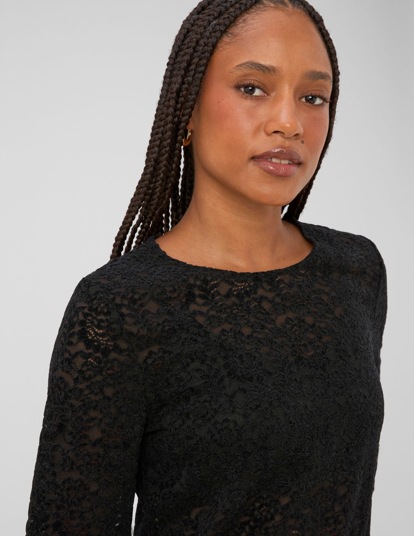 Top dentelle flock