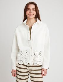 Veste twill broderie anglaise