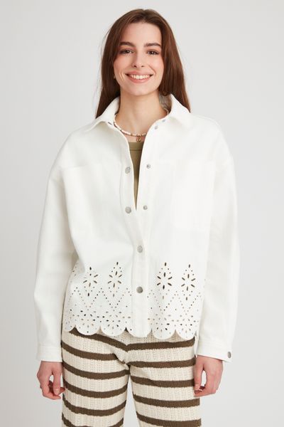 Veste twill broderie anglaise
