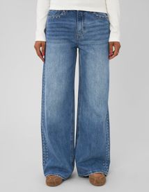 Jean wide leg avec studs