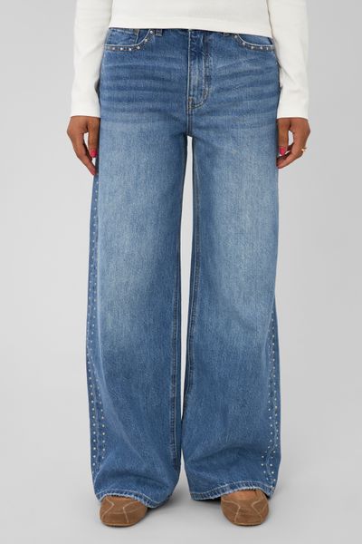 Jean wide leg avec studs