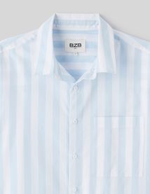 Chemise rayée boxy en popeline