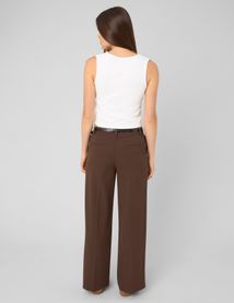 Pantalon droit &agrave; ceinture