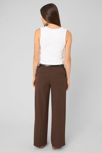 Pantalon droit &agrave; ceinture