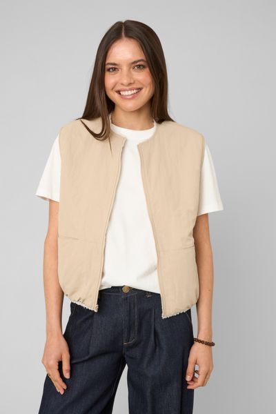 Gilet r&eacute;versible sans manches sherpa