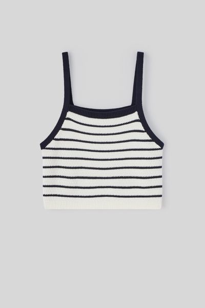 Débardeur tricot rayé