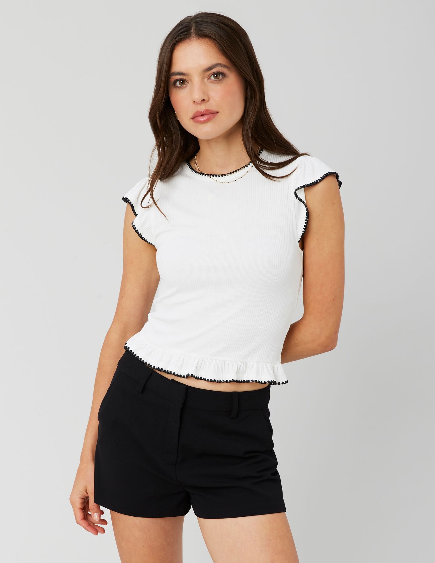 T-shirt surpiqures fantaisie